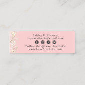 Blush roze & Roos Gold Paint Strokes Sociale media Mini Visitekaartje (Achterkant)
