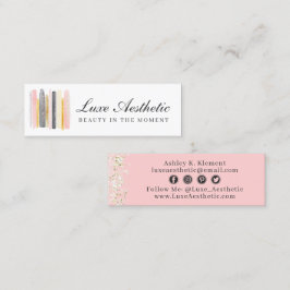 Blush roze & Roos Gold Paint Strokes Sociale media Mini Visitekaartje