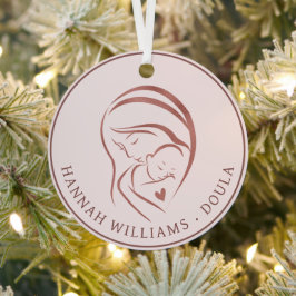Blush Roze & Roos Gold Photo Doula Metalen Ornament
