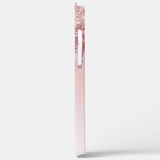 Blush roze - Roos Gold Sparkle Glitter Monogram Case-Mate iPhone Case (Achterkant / Links)