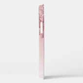 Blush roze - Roos Gold Sparkle Glitter Monogram Case-Mate iPhone Case (Achterkant / Rechts)