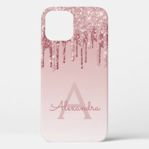 Blush roze - Roos Gold Sparkle Glitter Monogram Case-Mate iPhone Case