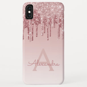 Blush roze - Roos Gold Sparkle Glitter Monogram Case-Mate iPhone Case