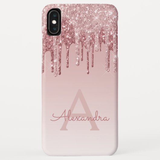 Blush roze - Roos Gold Sparkle Glitter Monogram Case-Mate iPhone Case (Achterkant)