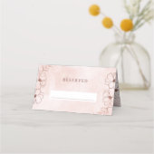 Blush Roze & Roos Goud Gereserveerde Zitting Bruil Plaatskaartje (Voorkant)