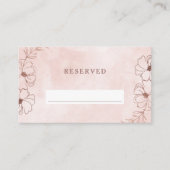Blush Roze & Roos Goud Gereserveerde Zitting Bruil Plaatskaartje (Voorkant)