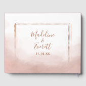 Blush Roze & Roos Goud Lijst Bruiloft Monogram Gastenboek (Achterkant)