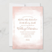 Blush Roze & Roos Goud Magnetische Bruiloft Uitnod Magnetische Uitnodiging (Voorkant)