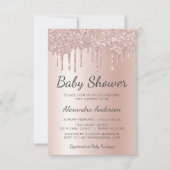 Blush Roze - Roos Goud Meisje Baby shower Kaart (Voorkant)