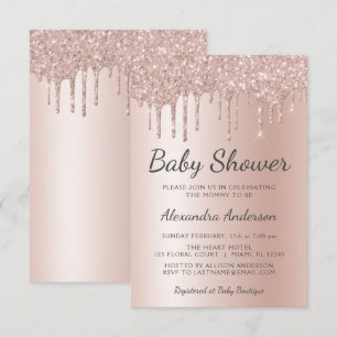 Blush Roze - Roos Goud Meisje Baby shower Kaart