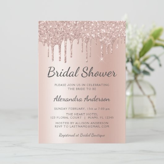 Blush Roze - Roos Goud Vrijgezellenfeest Kaart (Staand voorkant)