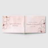 Blush Roze & Roos Gouden Folie Bloemen Border Brui Gastenboek (Volledig)