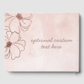 Blush Roze & Roos Gouden Folie Bloemen Border Brui Gastenboek (Achterkant)