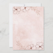 Blush Roze & Roos Gouden Folie Bloemen Border Brui Kaart (Achterkant)