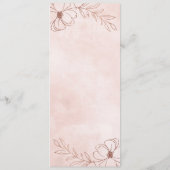Blush Roze & Roos Gouden Folie Bloemen Border Dine Menu (Achterkant)