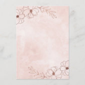Blush Roze & Roos Gouden Folie Bloemen Border Dine Menu (Achterkant)