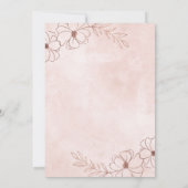 Blush Roze & Roos Gouden Folie Bloemen Ingelijste Kaart (Achterkant)