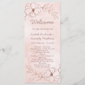 Blush Roze & Roos Gouden Folie Chique Huwelijkscer Programmakaart (Voorkant)