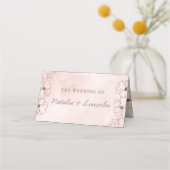 Blush Roze & Roos Gouden Folie Tafel Nummer Plaatskaartje (Achterkant)