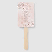 Blush Roze & Roos Gouden Huwelijksceremonie Progra Handwaaier (Achterkant)