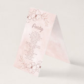 Blush Roze & Roos Gouden Huwelijksceremonie Progra Kaart (Achterkant)