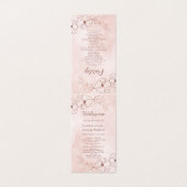 Blush Roze & Roos Gouden Huwelijksceremonie Progra Kaart (Buitenkant ongevouwen)