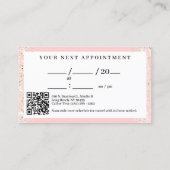 Blush Roze & Roos Gouden Waterverf Nail Afspraak Visitekaartje (Achterkant)