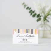 Blush Roze & Roos Gouden Waterverf Nail Afspraak Visitekaartje (Staand voorkant)