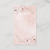 Blush Roze & Roos Goudfolie Bloemen Bruiloft Detai Informatiekaartje (Achterkant)