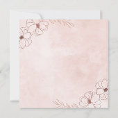 Blush Roze & Roos Goudfolie Bloemen Bruiloft Vierk Kaart (Achterkant)