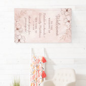 Blush Roze & Roos Goudfolie Bloemen Bruiloft Welko Spandoek (Insitu)