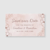 Blush Roze & Roos Goudfolie Bloemen Save the Date (Voorkant)