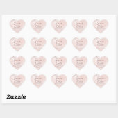 Blush Roze & Roos Goudfolie Bloemen Save the Date Hart Sticker (Vel)