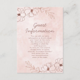 Blush Roze & Roos Goudfolie Bruiloft Informatie Informatiekaartje