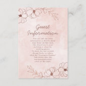 Blush Roze & Roos Goudfolie Bruiloft Informatie Informatiekaartje (Voorkant)