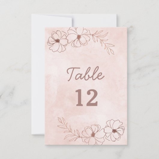 Blush Roze & Roos Goudfolie Tafelnummers (Voorkant)