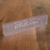 Blush Roze Roos  in reliëf Naambordje (Zijkant)