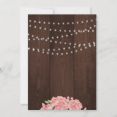 Blush roze roos pioenen twinkle lichten baby showe kaart (Achterkant)