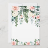 Blush Roze Roos Tuin Rehearsal Dinner Kaart (Achterkant)