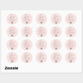 Blush roze Roos weddenschap en Bedankt Ronde Sticker (Vel)