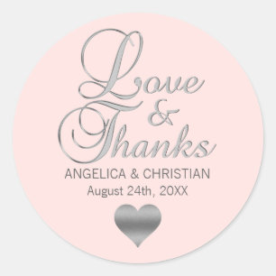 Blush roze Roos weddenschap en Bedankt Ronde Sticker