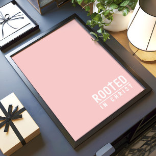 Blush Roze Rooted Christelijk Faith Quote Poster