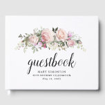 Blush Roze Rose 80th Birthday Party Guest Book Gastenboek<br><div class="desc">Het mooie en elegante gastenboek van de 80ste verjaardag bevat een spray van wazige roze rozen, dieproze rozenknoppen en moderne, groene botanische elementen. Guestbook is geschreven in moderne kalligrafie en de drie onderstaande regels zijn in een eenvoudige serif lettertype. Alle tekst kan worden gepersonaliseerd en de kleur, de doopvont en...</div>