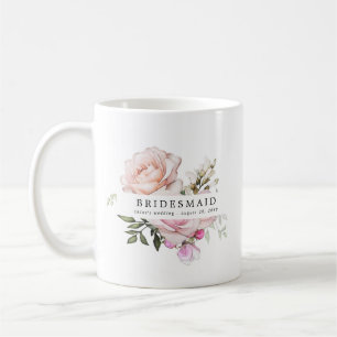 Blush Roze Rose Bloemen Bruidsmeisje Koffiemok