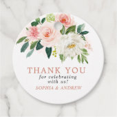 Blush Roze Rose Bloemen Bruiloft Favor Labels (Voorkant)
