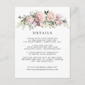 Blush Roze Rose Bloemen Bruiloft Gast Details Informatiekaartje (Voorkant)