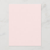 Blush Roze Rose Bloemen Bruiloft Gast Details Informatiekaartje (Achterkant)