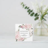 Blush Roze Rose Bloemen Bruiloft Website Informatiekaartje (Staand voorkant)