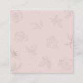 Blush Roze Rose Bloemen Bruiloft Website Informatiekaartje (Achterkant)