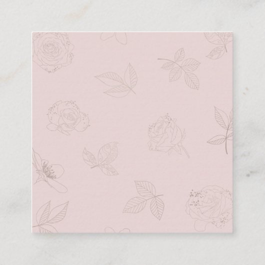 Blush Roze Rose Bloemen Bruiloft Website Informatiekaartje (Achterkant)